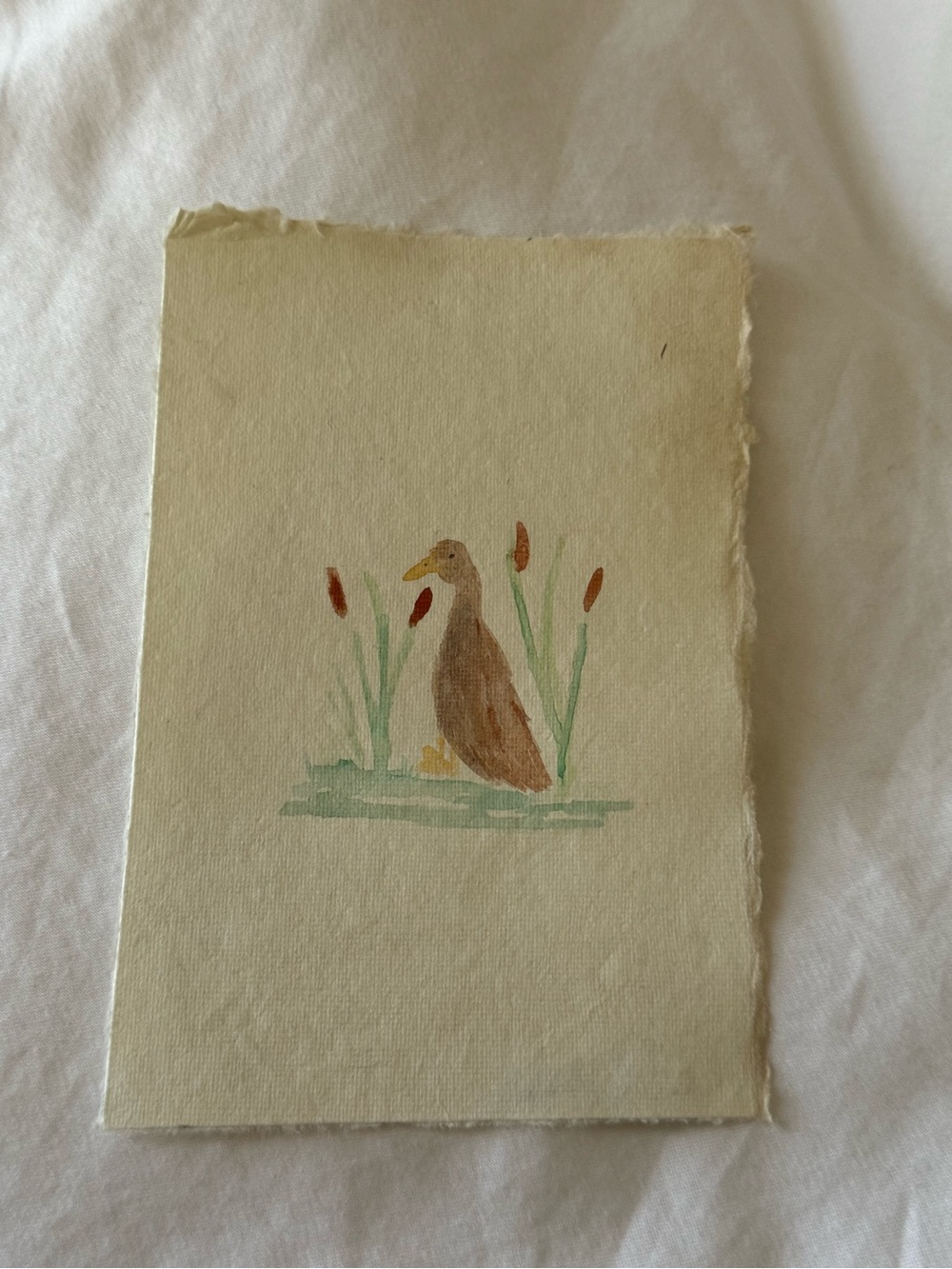 Lost Duck - Hand-Painted Brown Duck Bird Art